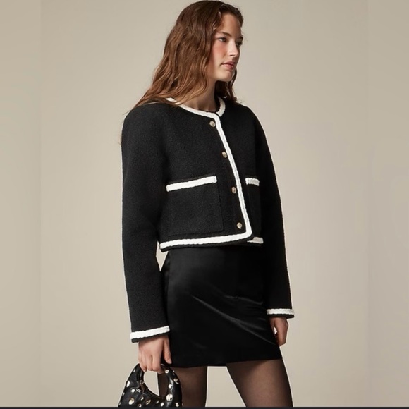 J. Crew Jackets & Blazers - NWT J. Crew Cropped Black Boucle Lady Jacket // Sz 2X